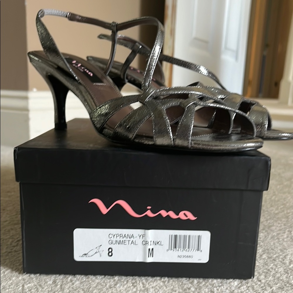 Nina Gray Strappy Heels Elegant Design